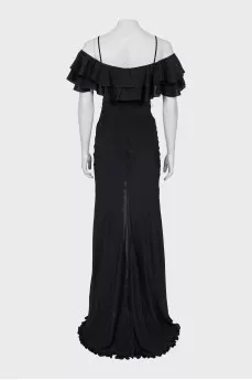 Black silk maxi dress