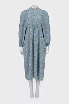 Silk dress with a loose fit and print