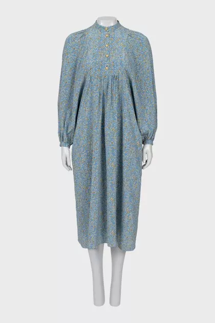 Silk dress with a loose fit and print