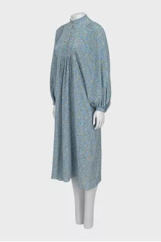 Silk dress with a loose fit and print