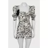 Silk floral print mini dress