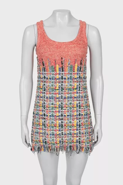Raw hem mini dress