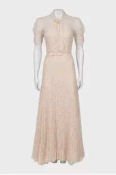 Lace maxi dress with open back