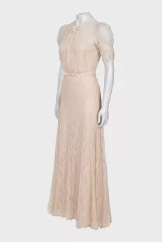 Lace maxi dress with open back