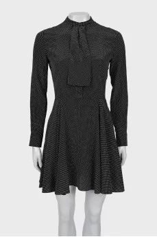 Silk dress with long sleeves