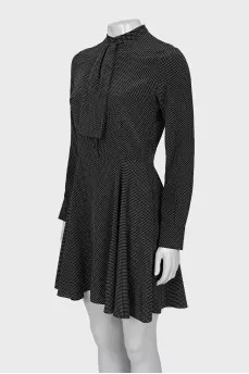 Silk dress with long sleeves