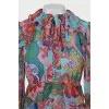 Silk jumpsuit with floral print