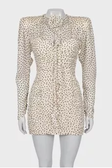 Silk bodycon dress with draping
