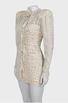 Silk bodycon dress with draping