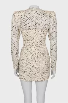 Silk bodycon dress with draping
