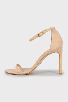 Beige suede sandals