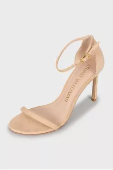 Beige suede sandals