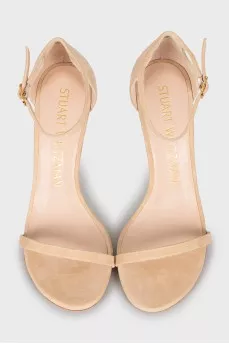 Beige suede sandals