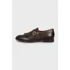 Green perforated shoes