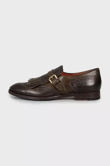 Green perforated shoes