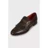 Green perforated shoes