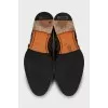 Green perforated shoes