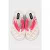 Slippers with velour inserts