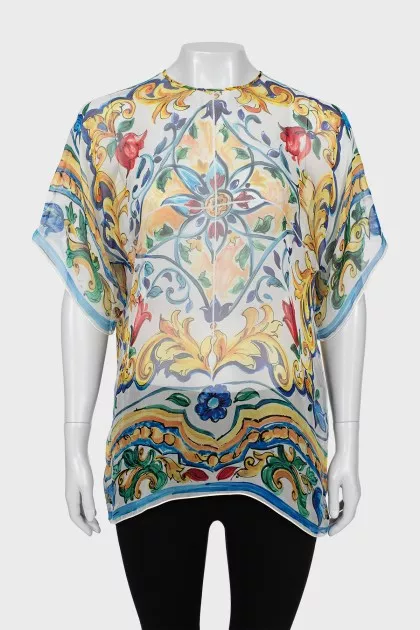 Silk printed blouse