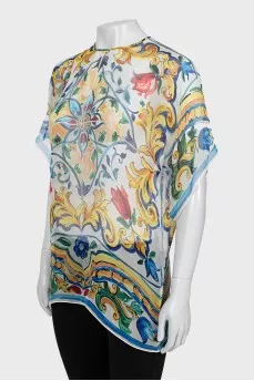 Silk printed blouse