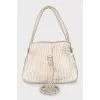 Gold leather shoulder bag