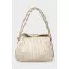 Gold leather shoulder bag