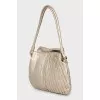 Gold leather shoulder bag