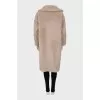 Beige fur coat made of wool and silk