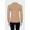 Wool and cashmere jumper with gold decor