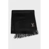 Cashmere scarf with brand logo