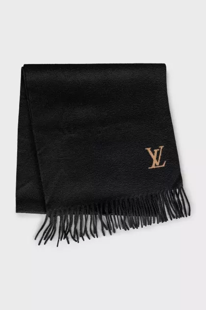 Cashmere scarf with brand logo