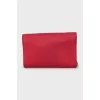 Pink leather crossbody bag