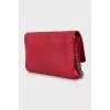 Pink leather crossbody bag