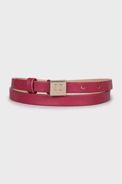 Pink leather belt