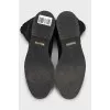Suede boots with branded embossing