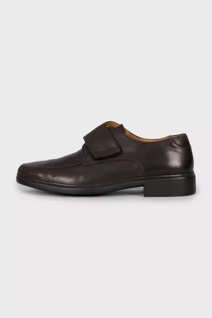 Men's leather loafers with velcro