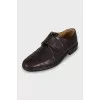 Men's leather loafers with velcro