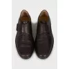 Men's leather loafers with velcro