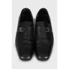 Men's black leather loafers