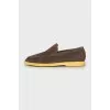 Men's brown suede loafers