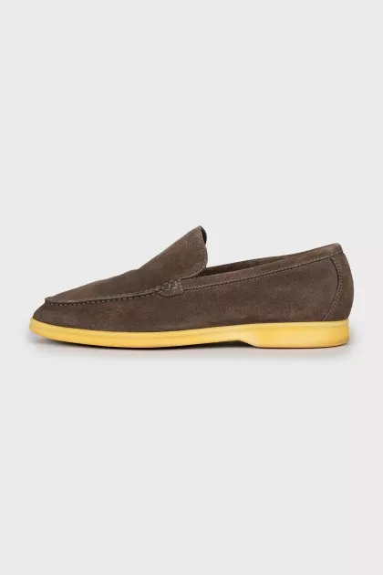 Men's brown suede loafers