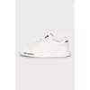 Leather sneakers with brand logo