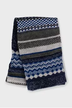 Knitted wool scarf with print
