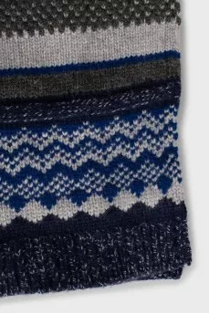 Knitted wool scarf with print