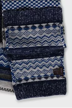 Knitted wool scarf with print