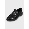 Leather loafers with brand logo