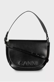 Leather bag with contrasting seams
