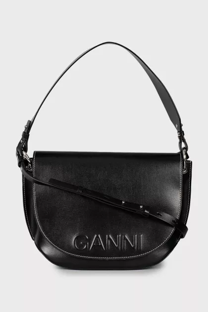 Leather bag with contrasting seams