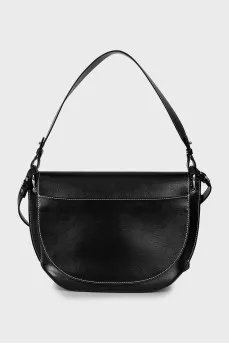 Leather bag with contrasting seams