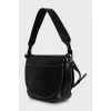 Leather bag with contrasting seams